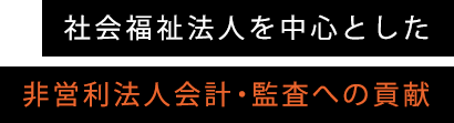 社会福祉法人を中心とした非営利法人会計・監査への貢献